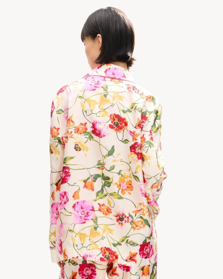 Áo sơ mi pyjama lụa KENZO Wildflower