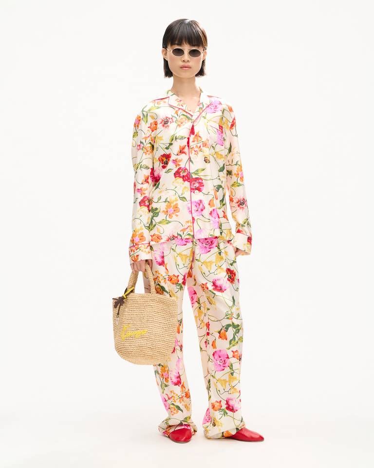 Áo sơ mi pyjama lụa KENZO Wildflower