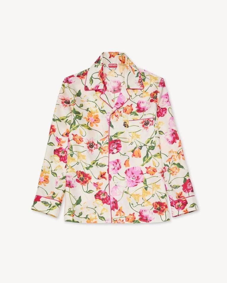 Áo sơ mi pyjama lụa KENZO Wildflower