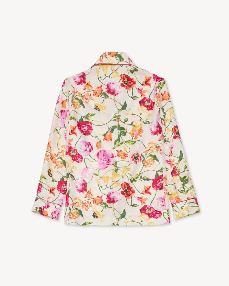 Áo sơ mi pyjama lụa KENZO Wildflower