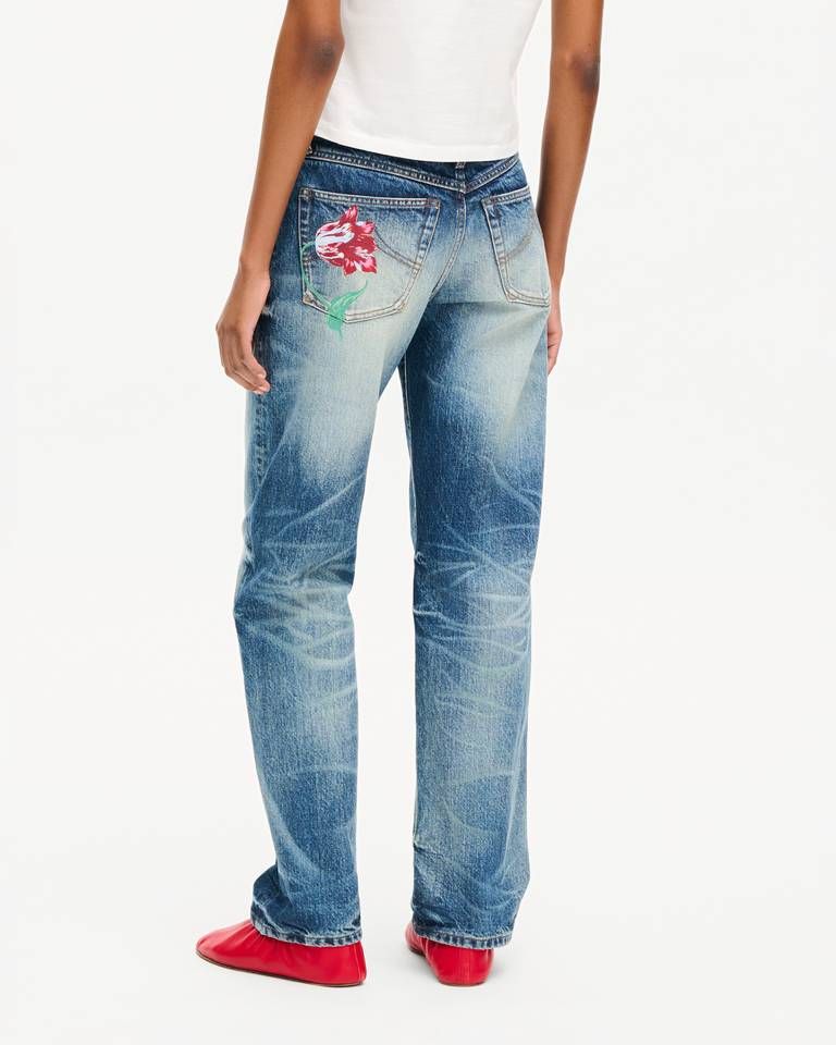 Kenzo - Quần ống đứng KENZO Tulip vải denim Nhật Bản