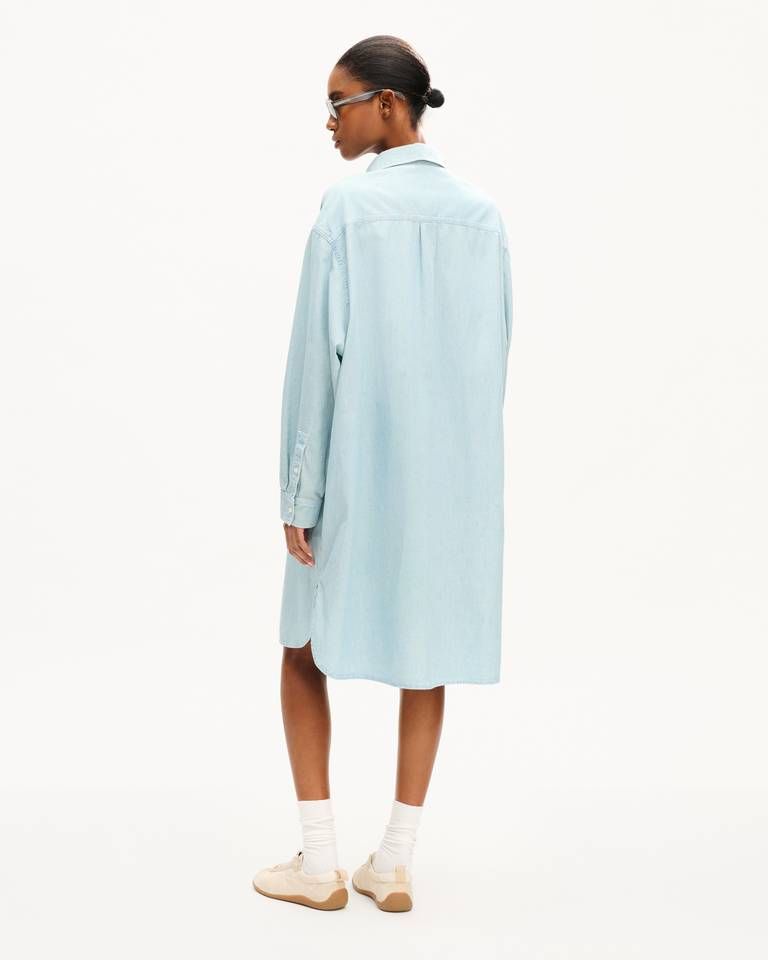 Kenzo - Đầm sơ mi dáng rộng KENZO Sounds vải chambray đã qua xử lý