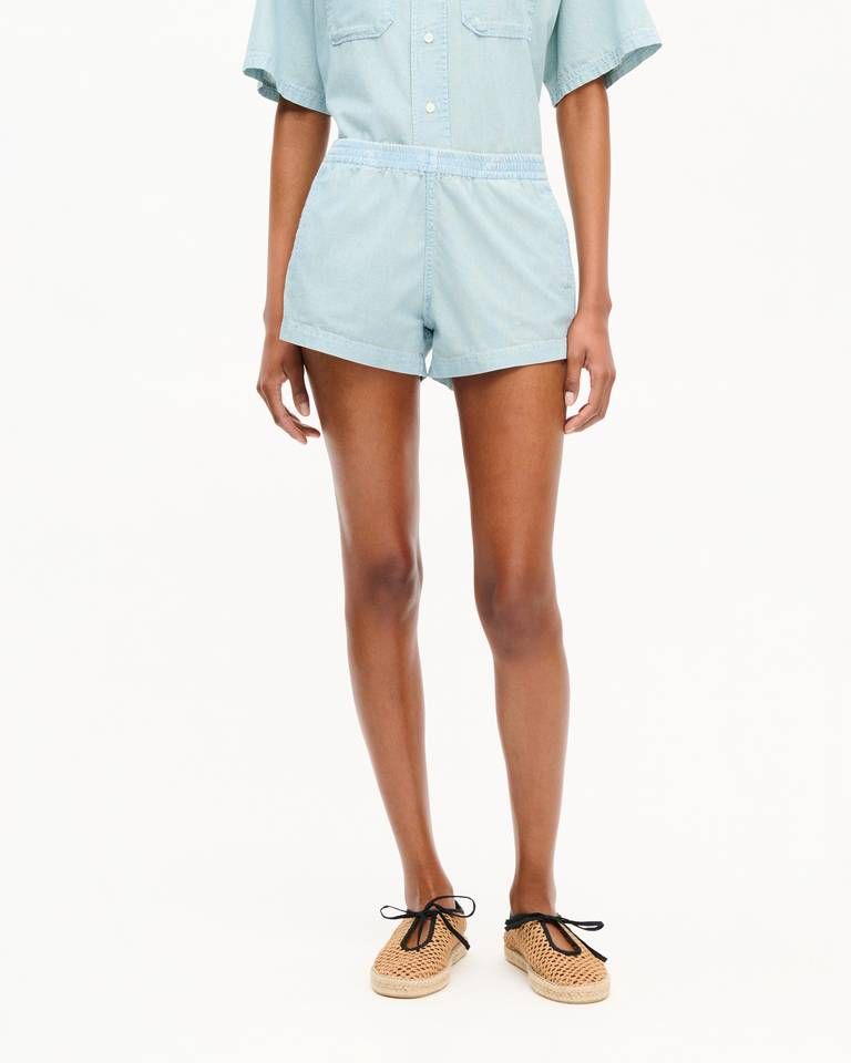 Kenzo - Quần short KENZO Sounds bằng vải chambray đã qua xử lý