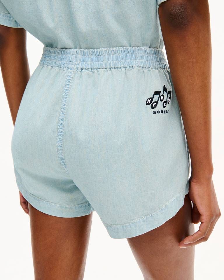 Kenzo - Quần short KENZO Sounds bằng vải chambray đã qua xử lý