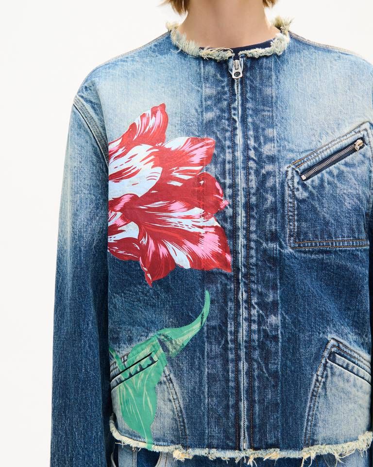 Kenzo - Áo khoác công sở KENZO Tulip vải denim Nhật Bản