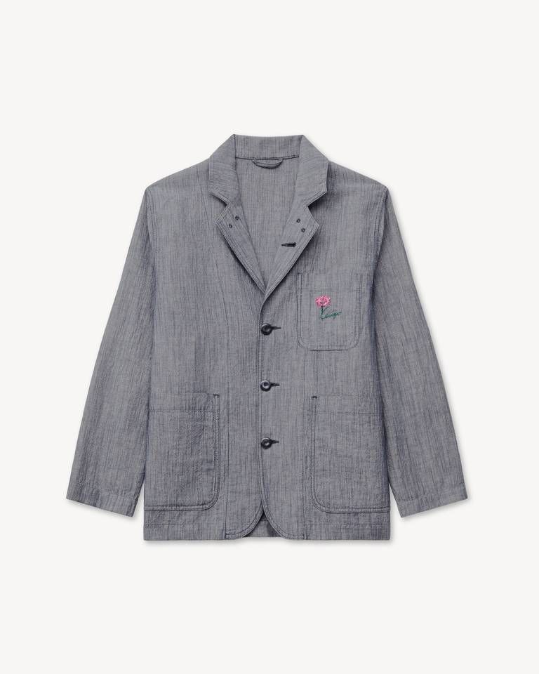 Áo khoác công sở KENZO Tulip chất liệu denim pha lanh đã qua xử lý