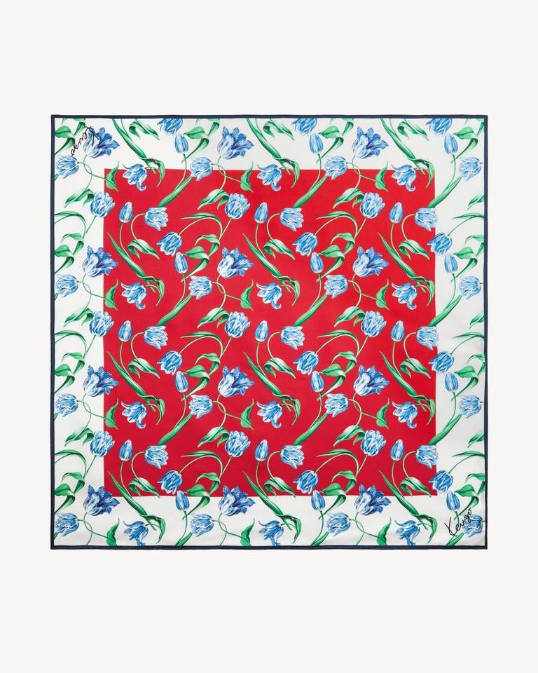 Khăn lụa vuông KENZO Tulip