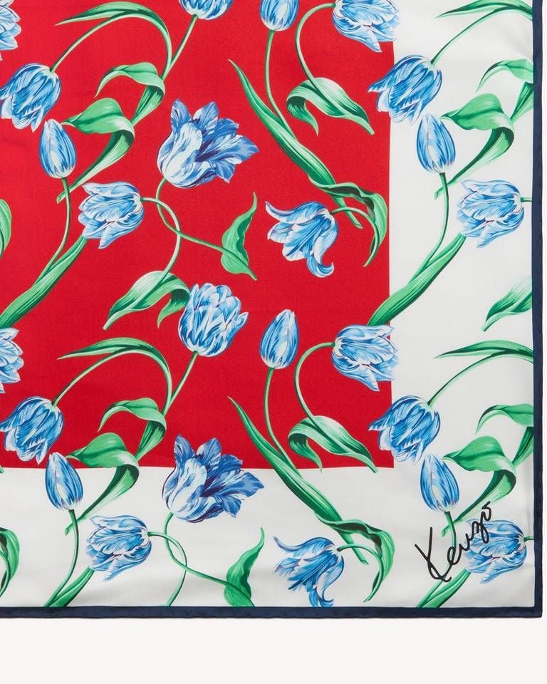 Khăn lụa vuông KENZO Tulip