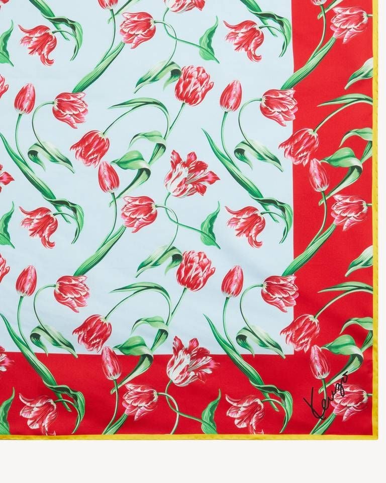 Khăn lụa vuông KENZO Tulip