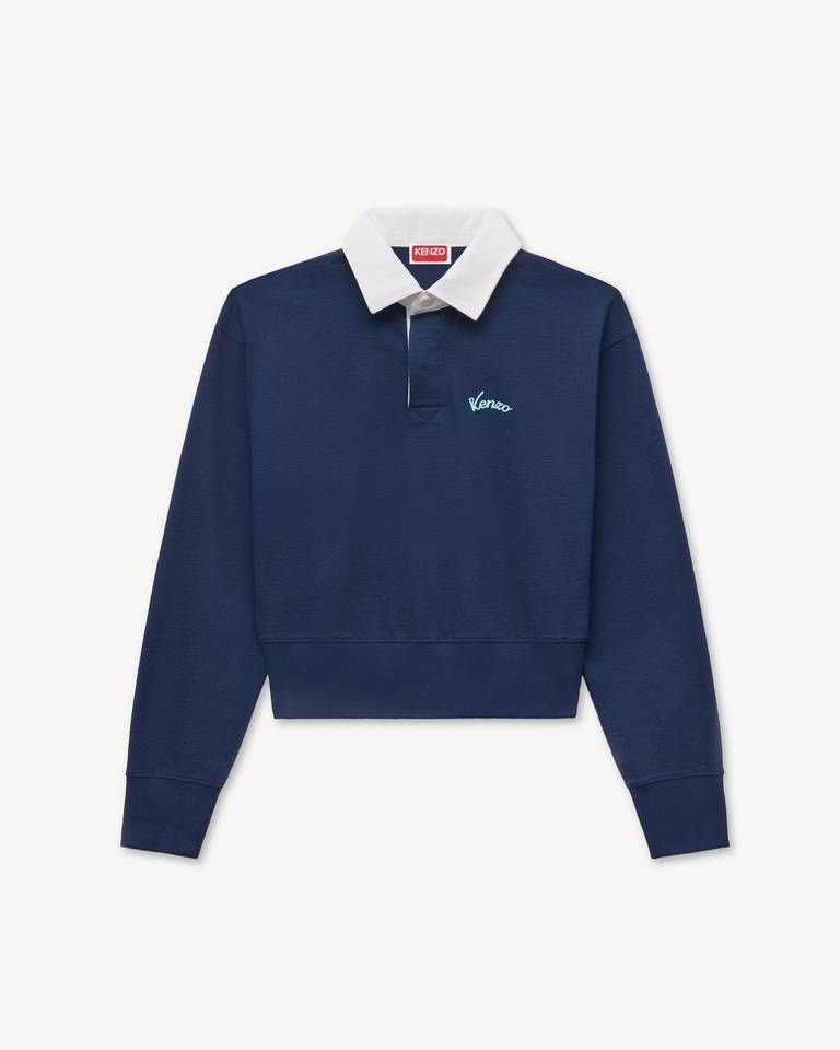 Áo polo dài tay thêu KENZO Varsity cotton