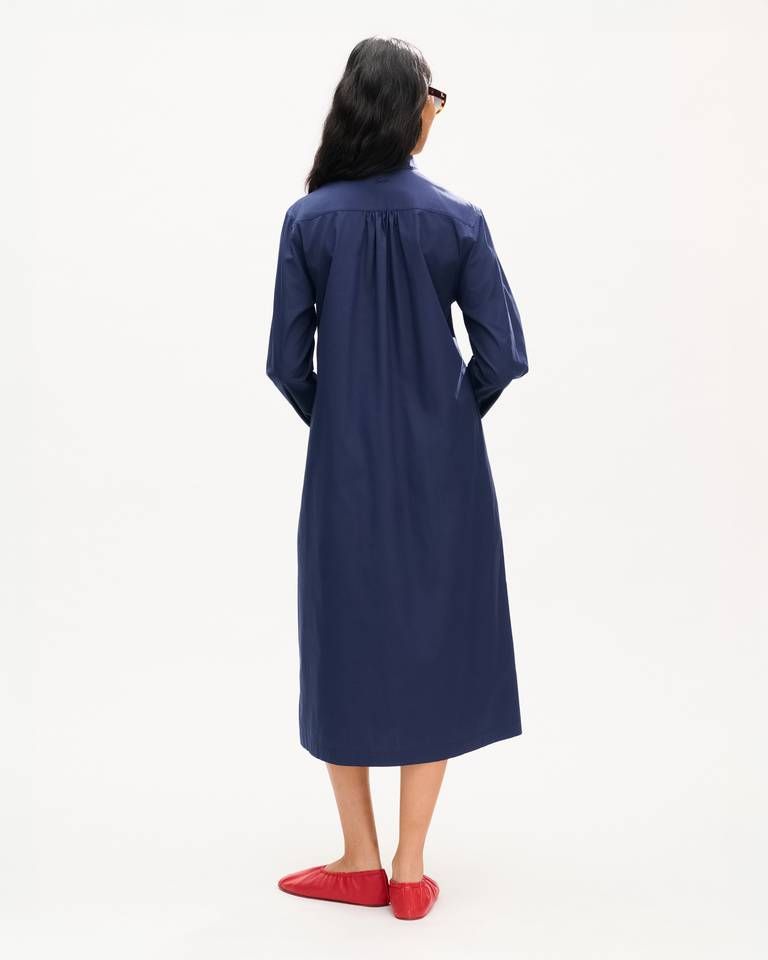 Kenzo - Đầm dài tay dáng midi hiệu KENZO, chất liệu cotton poplin mỏng nhẹ