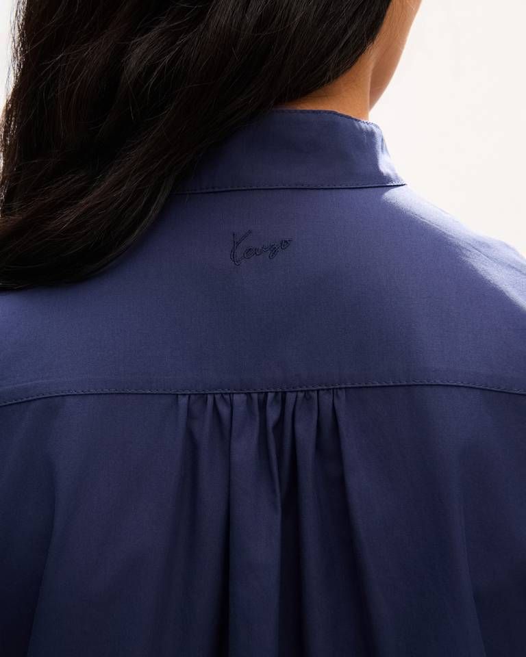 Kenzo - Đầm dài tay dáng midi hiệu KENZO, chất liệu cotton poplin mỏng nhẹ