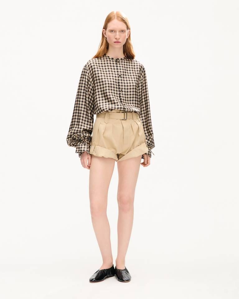 Kenzo - Quần short cạp cao cotton twill KENZO
