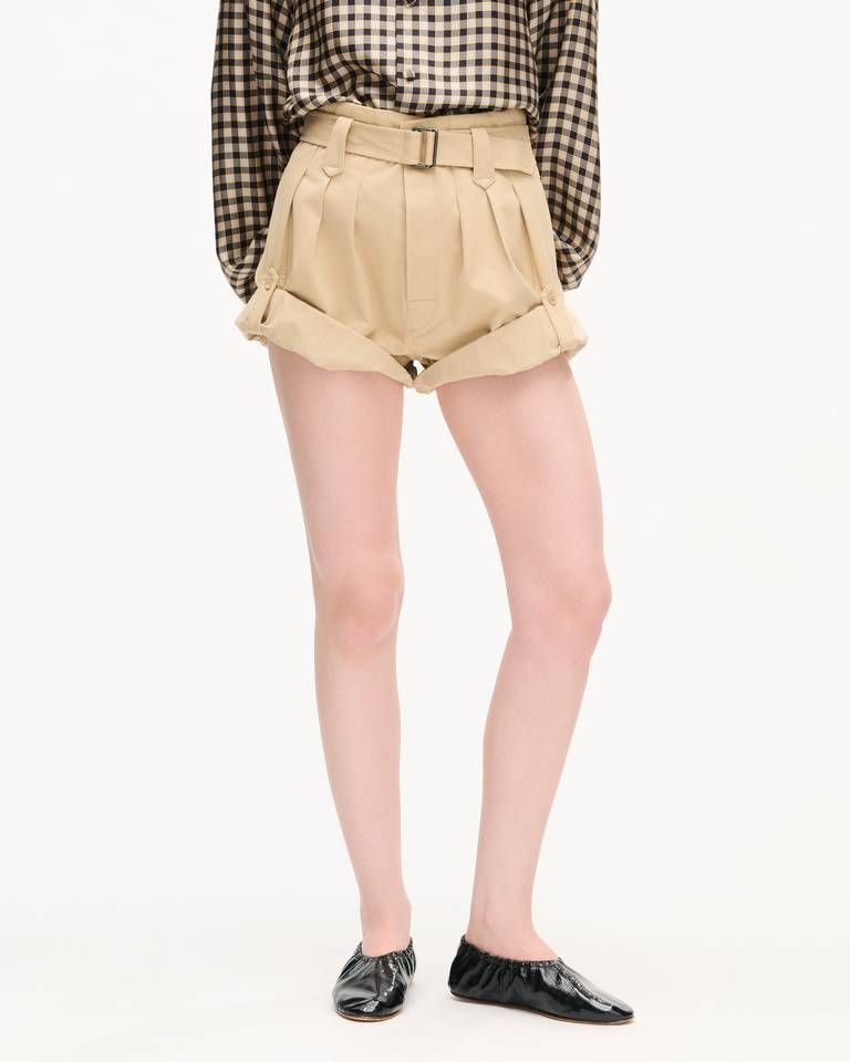 Kenzo - Quần short cạp cao cotton twill KENZO