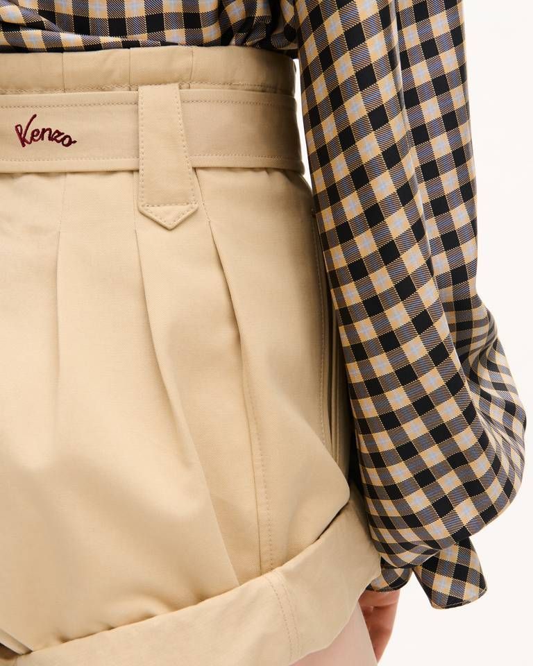 Kenzo - Quần short cạp cao cotton twill KENZO