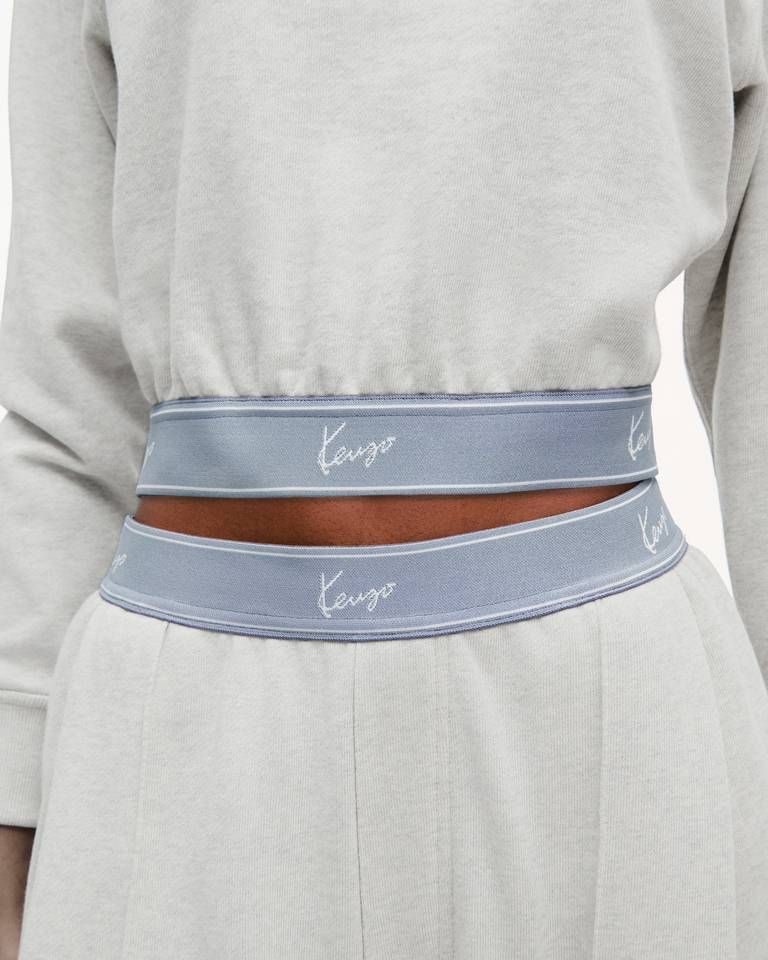 Áo nỉ ngắn tay co giãn KENZO Signature chất liệu cotton