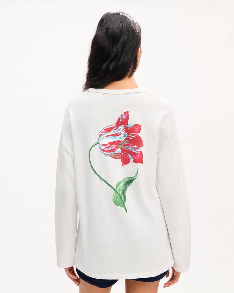 Kenzo - Áo thun dài tay cotton dáng rộng KENZO Tulip