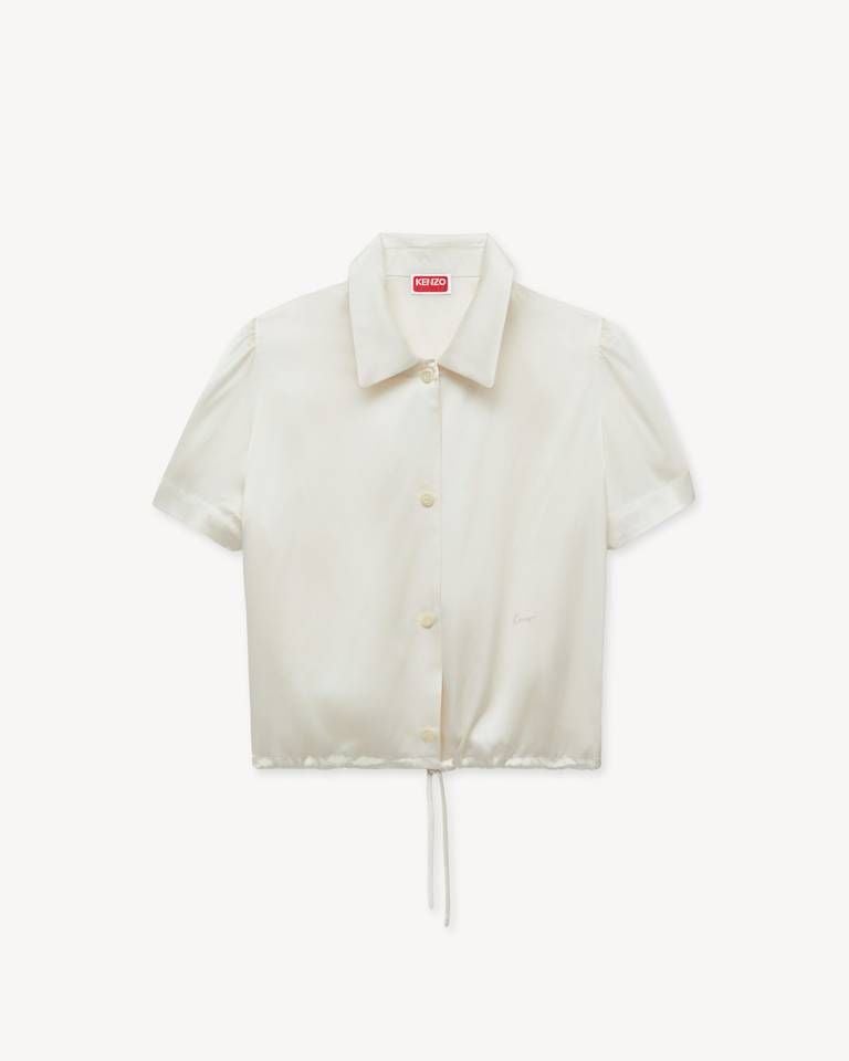 Áo blouse tay phồng lụa KENZO