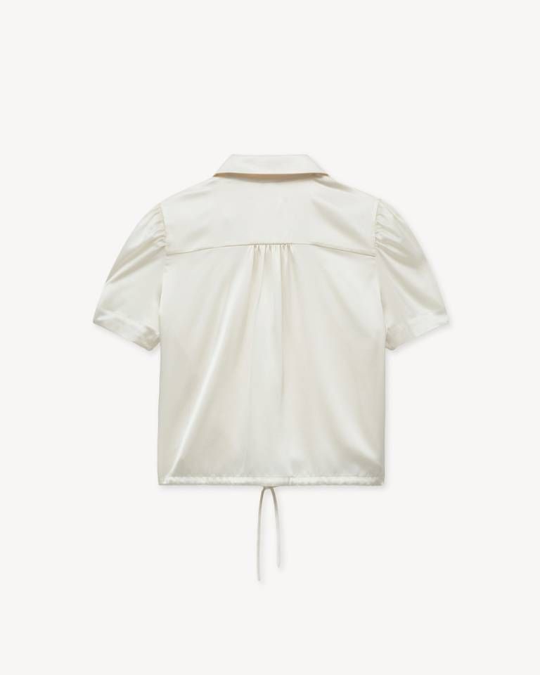 Áo blouse tay phồng lụa KENZO