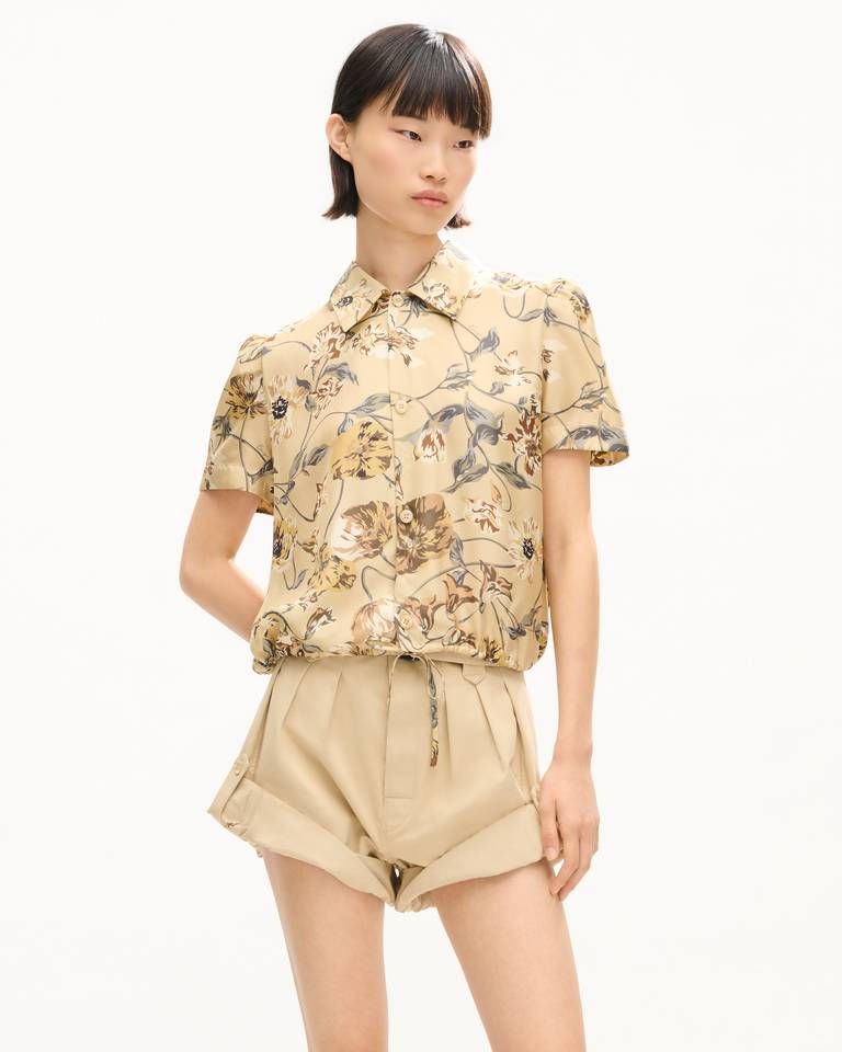 Kenzo - Áo blouse tay phồng lụa KENZO Wildflower