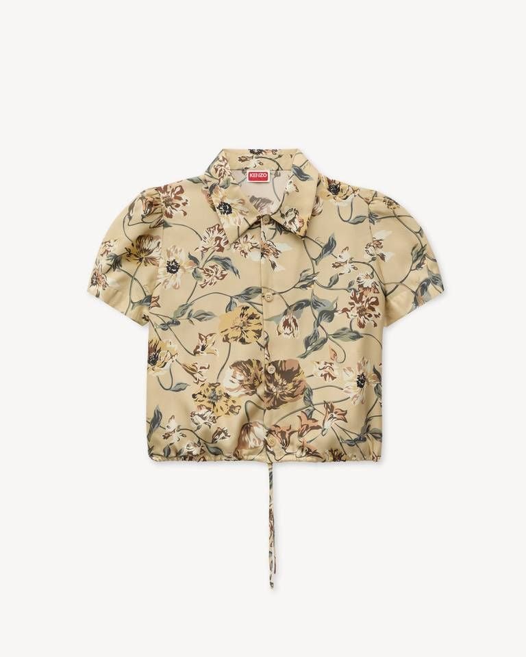 Áo blouse tay phồng lụa KENZO Wildflower