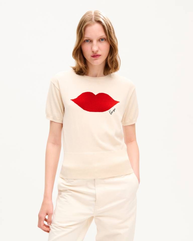 Kenzo - Áo ngắn tay KENZO Loves len pha cotton