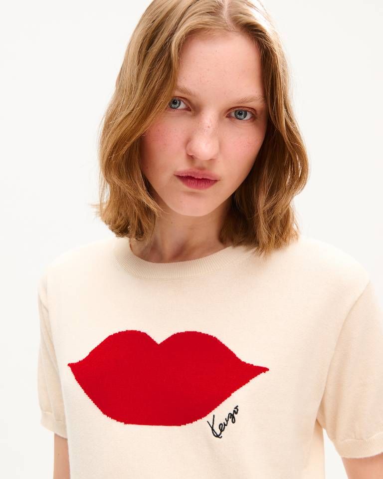 Kenzo - Áo ngắn tay KENZO Loves len pha cotton