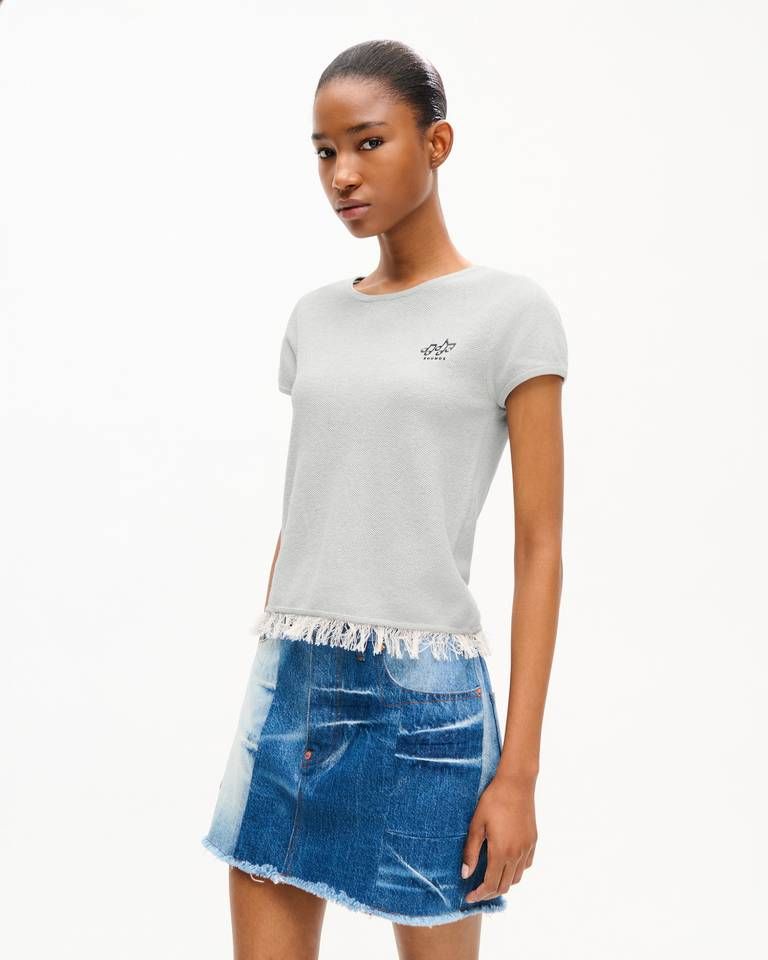 Kenzo - Áo kiểu thêu KENZO Sounds vải cotton lanh