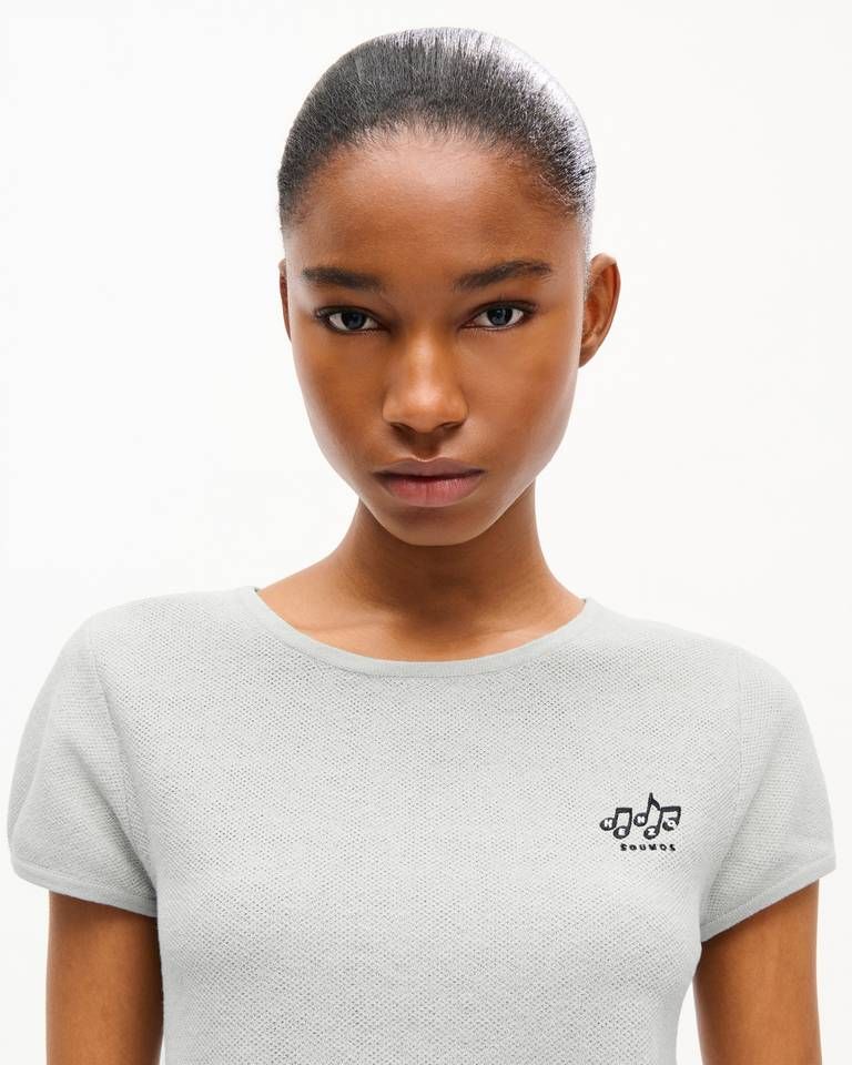 Kenzo - Áo kiểu thêu KENZO Sounds vải cotton lanh
