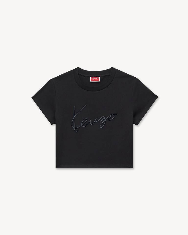 Áo thun croptop KENZO Signature thêu chữ ký, chất liệu cotton.