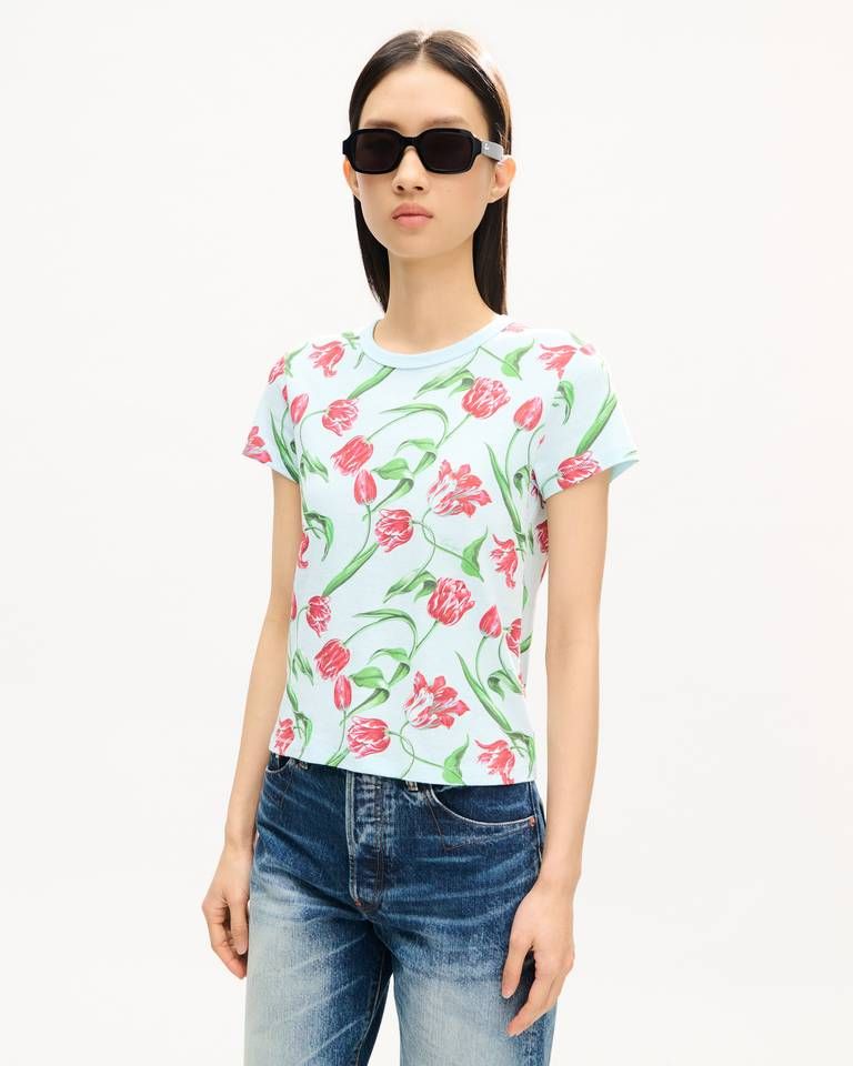 Kenzo - Áo thun cotton hoạ tiết KENZO Tulip toàn bộ áo