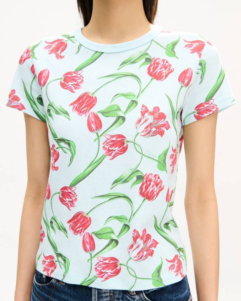 Kenzo - Áo thun cotton hoạ tiết KENZO Tulip toàn bộ áo