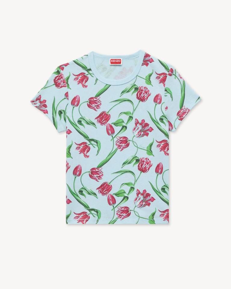 Kenzo - Áo thun cotton hoạ tiết KENZO Tulip toàn bộ áo