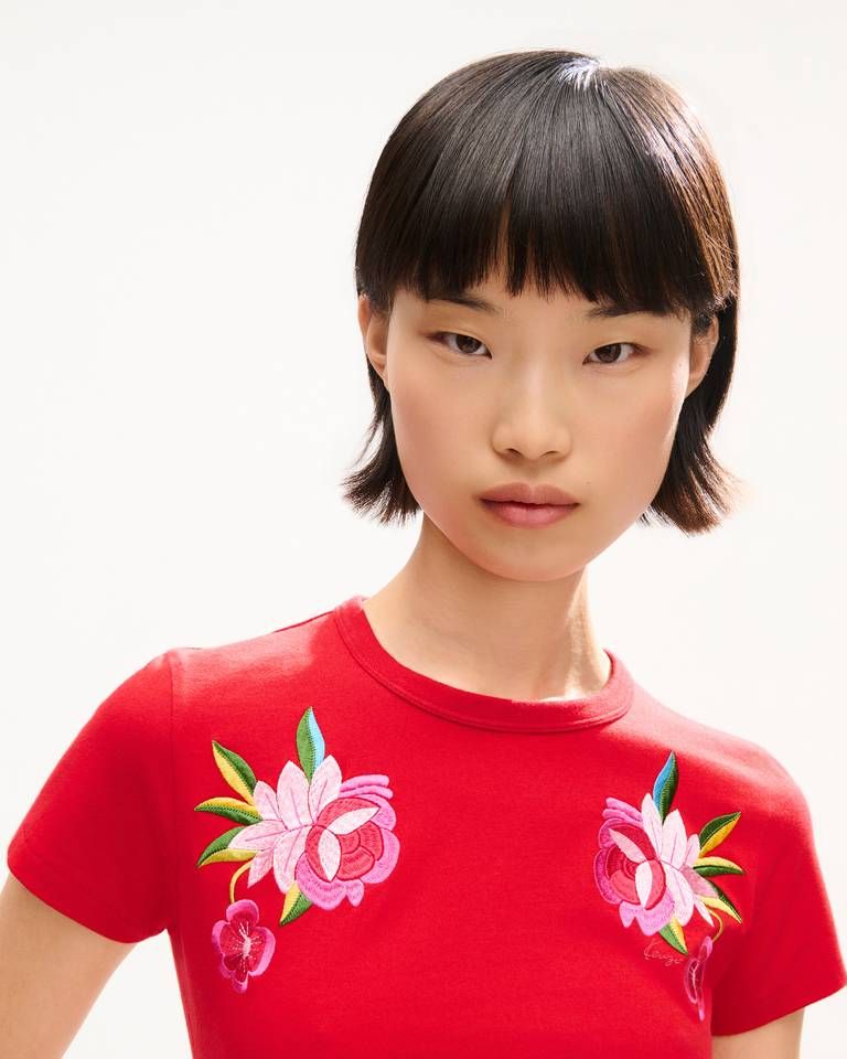 Áo thun KENZO Wildflower thêu họa tiết hoa dại chất liệu cotton