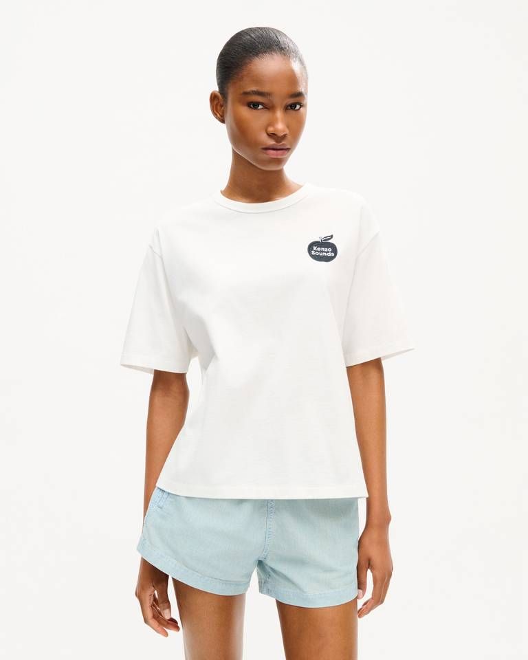 Áo thun dáng rộng thêu họa tiết KENZO Sounds vải cotton
