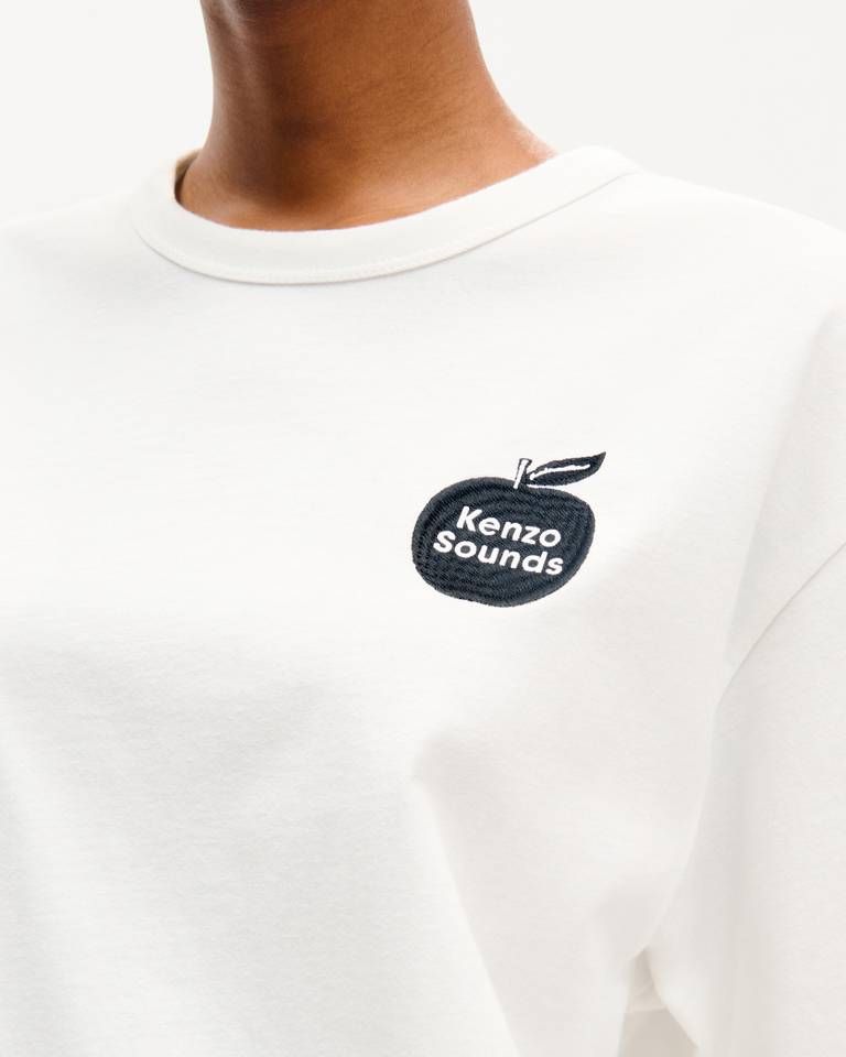 Áo thun dáng rộng thêu họa tiết KENZO Sounds vải cotton