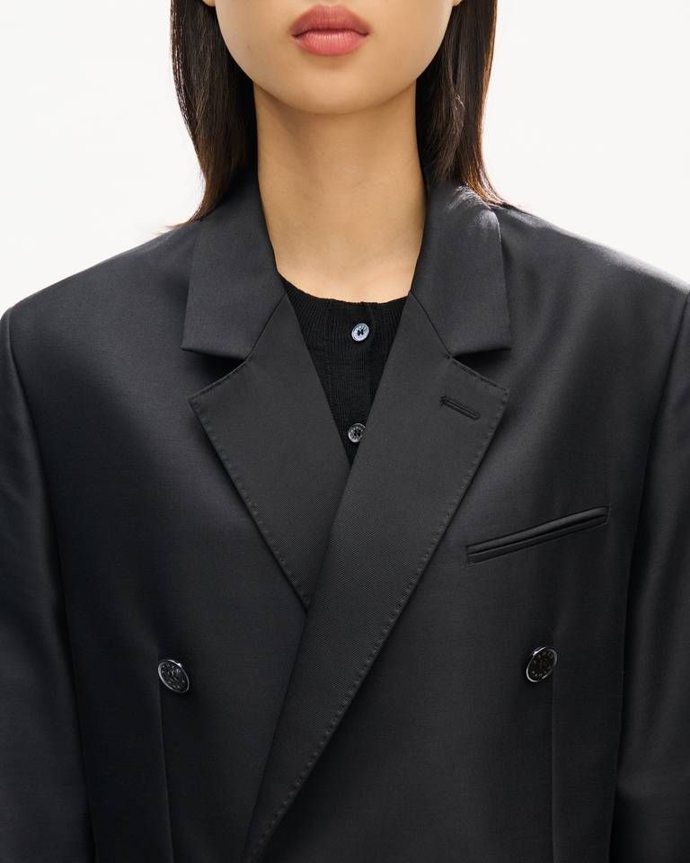 Kenzo - Áo blazer cổ ve nhọn KENZO làm từ len nguyên chất và lụa