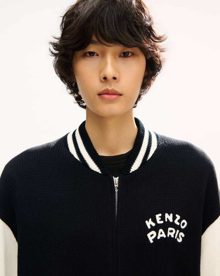 Áo khoác cardigan kiểu dáng thể thao KENZO Paris Emblem bằng chất liệu cotton pha.