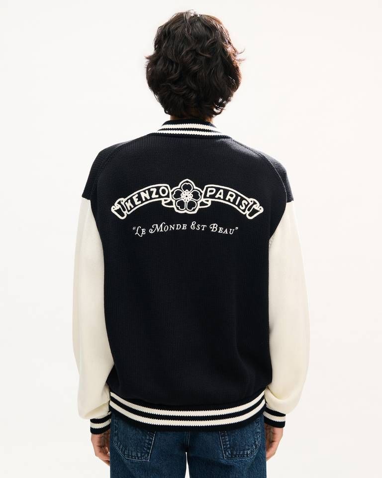 Áo khoác cardigan kiểu dáng thể thao KENZO Paris Emblem bằng chất liệu cotton pha.