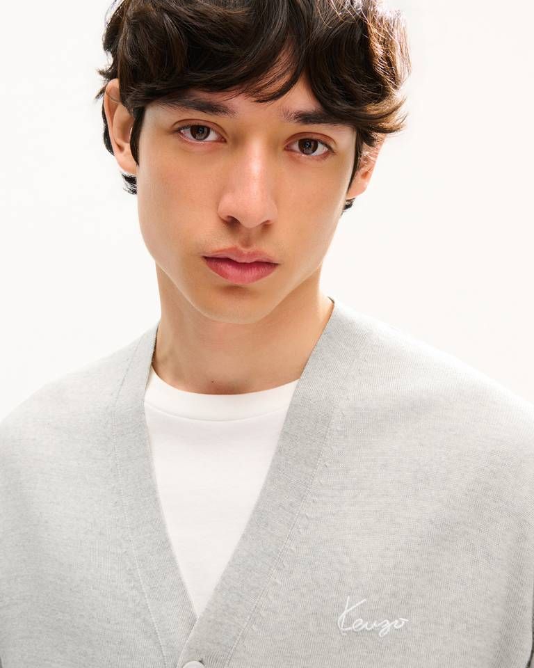 Áo khoác cardigan thêu KENZO Signature vải len merino