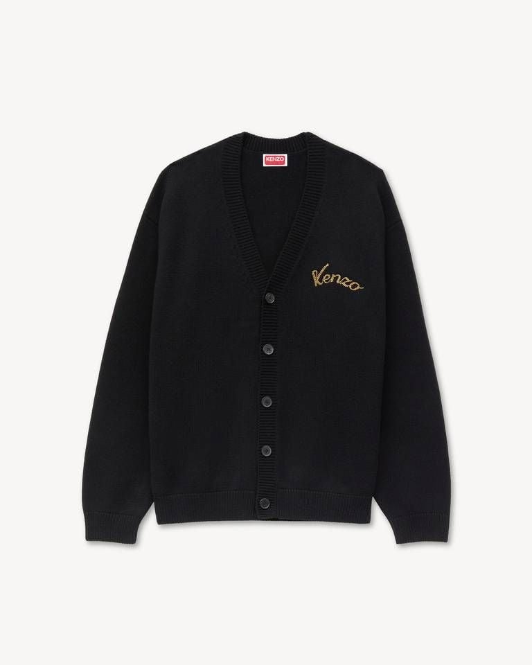 Áo cardigan thêu KENZO Jumping Tiger len pha cotton