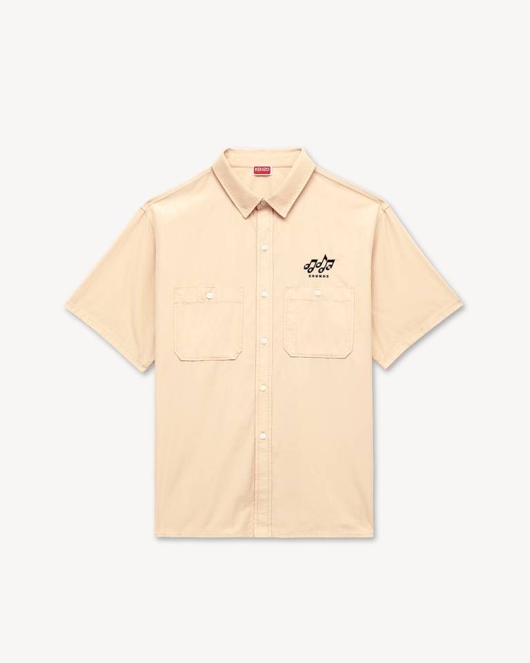 Áo sơ mi ngắn tay KENZO Sounds chất liệu cotton kiểu dáng thường ngày