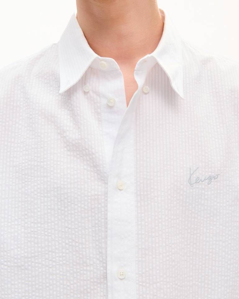 Áo sơ mi ngắn tay KENZO Signature kiểu dáng thường ngày, chất liệu cotton seersucker.