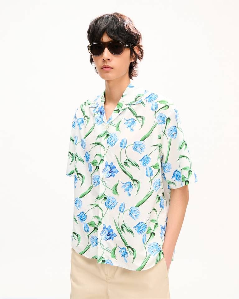 Kenzo - Áo sơ mi ngắn tay KENZO Tulip kiểu Hawaii bằng cotton.