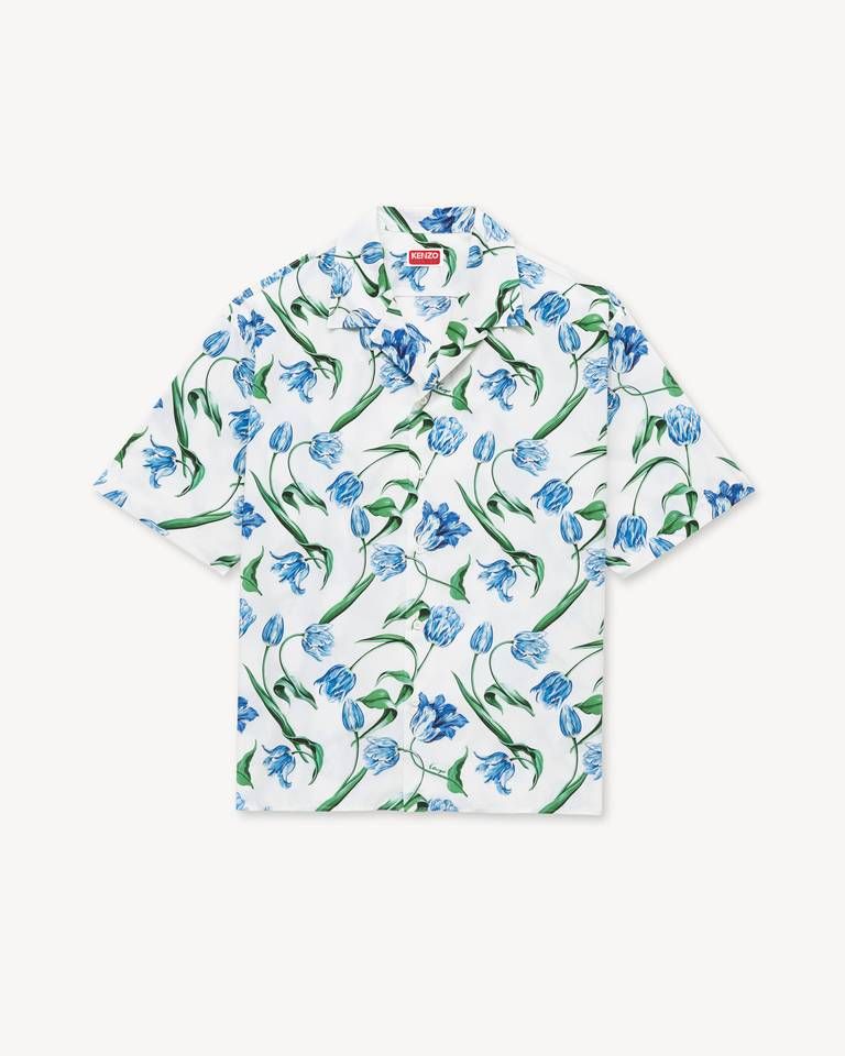 Áo sơ mi ngắn tay KENZO Tulip kiểu Hawaii bằng cotton.