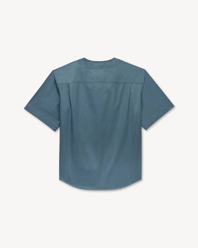Áo sơ mi ngắn tay bóng chày KENZO Signature vải cotton poplin