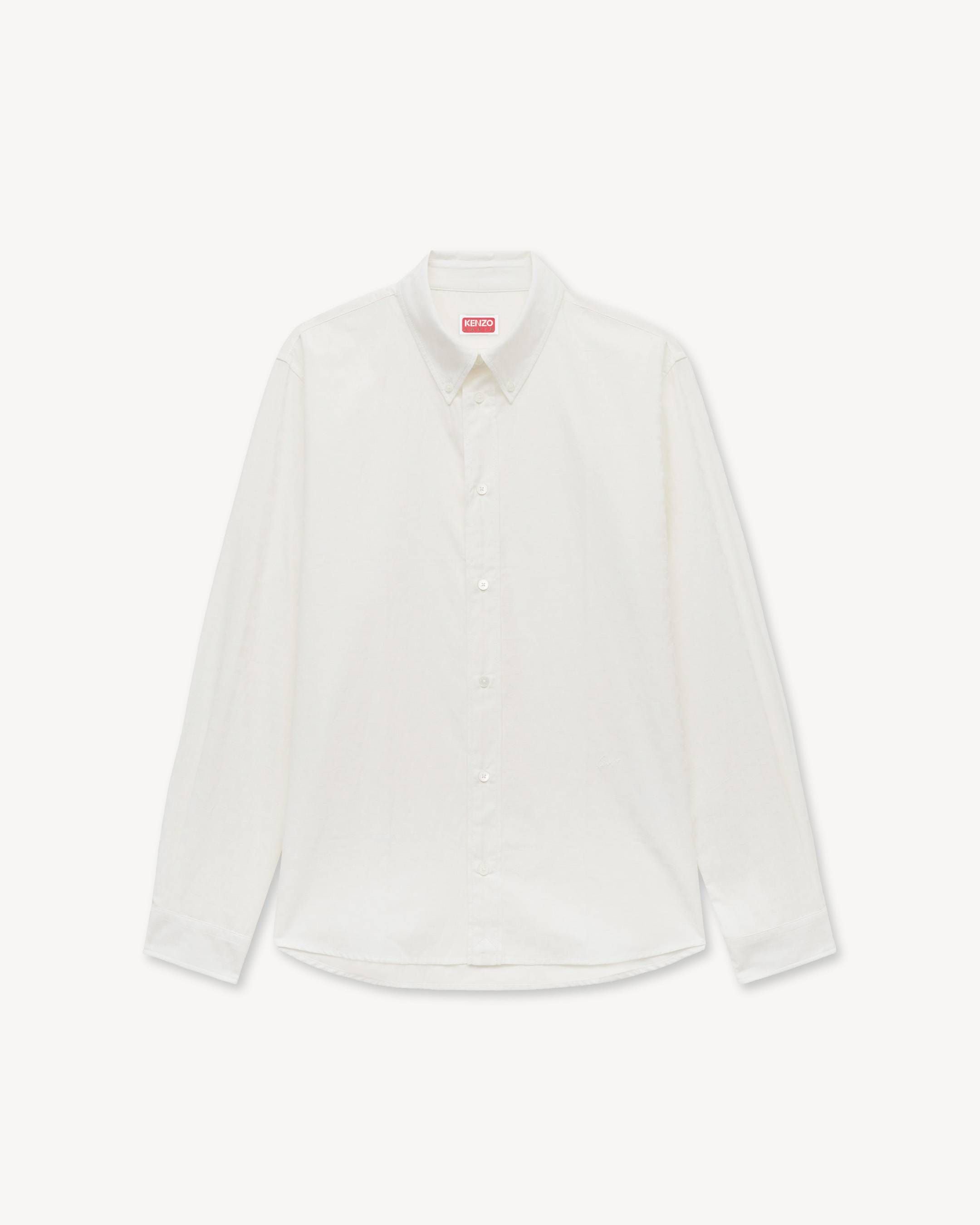 Áo sơ mi thường ngày Kenzogram vải cotton chéo dệt jacquard