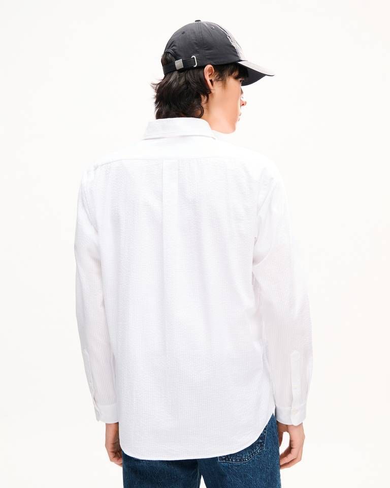 Áo sơ mi thường ngày KENZO Signature vải cotton seersucker
