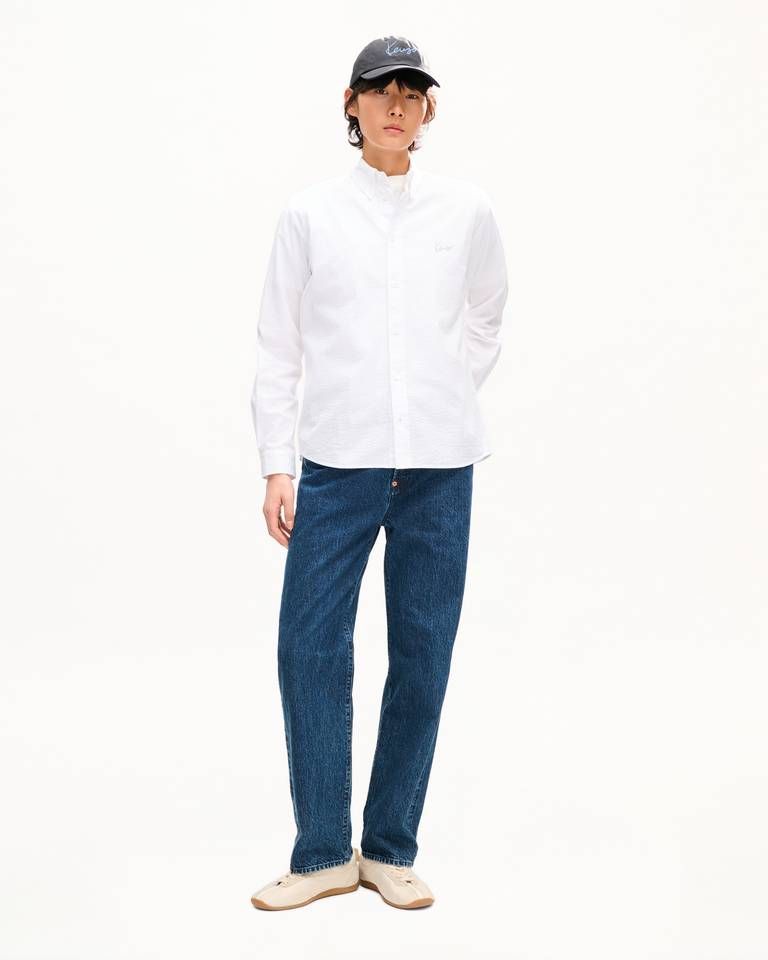 Áo sơ mi thường ngày KENZO Signature vải cotton seersucker