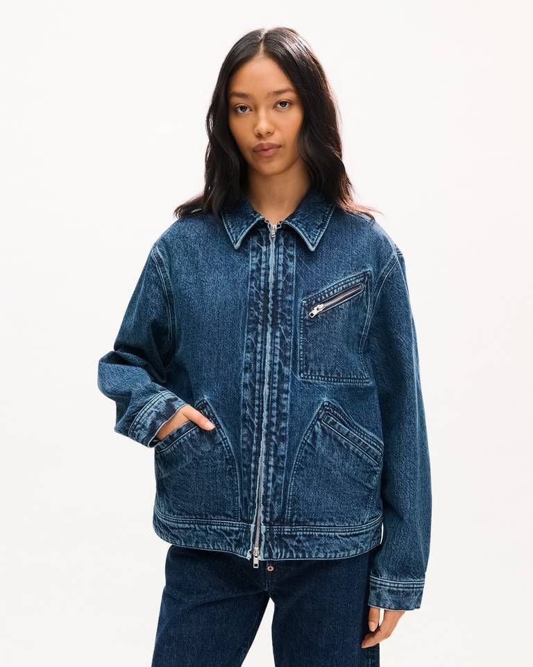 Áo khoác unisex đa năng KENZO Signature chất liệu denim Nhật Bản